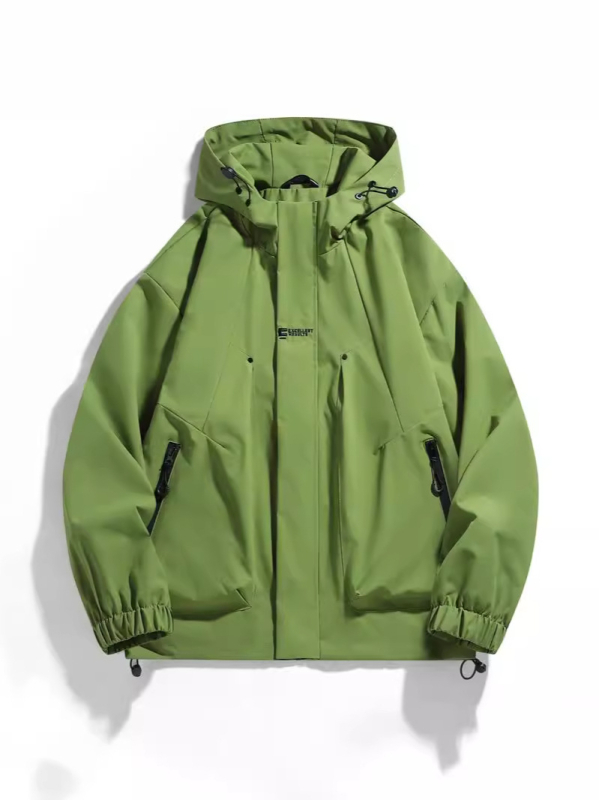 Ανδρικό μπουφάν με κουκούλα και φερμουάρ, εξωτερικό ύφασμα 100% πολυεστέριο, επένδυση 100% πολυεστέριο, χαλαρή γραμμή