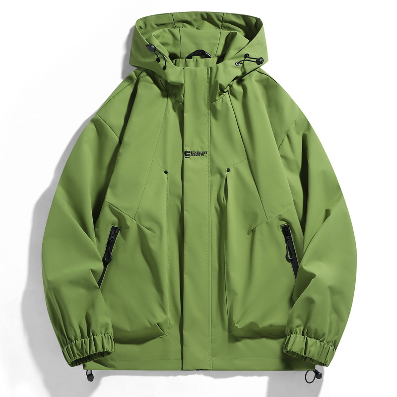 Ανδρικό μπουφάν με κουκούλα και φερμουάρ, εξωτερικό ύφασμα 100% πολυεστέριο, επένδυση 100% πολυεστέριο, χαλαρή γραμμή