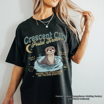 Γυναικεία T-shirt από βαμβάκι, 90–95% βμoμβάκι, κοντά μανίκια, λαιμόκοψη στρογγυλή, μοτίβο με κείμενο