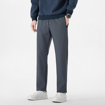 Ανδρικά καθημερινά παντελόνια - Υψηλή μέση, Αδιάβροχα, Ευθεία γραμμή, Με ζώνη, 100% πολυεστέρας