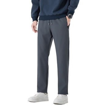 Ανδρικά καθημερινά παντελόνια - Υψηλή μέση, Αδιάβροχα, Ευθεία γραμμή, Με ζώνη, 100% πολυεστέρας