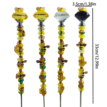 Κηπουρικός στύλος με παγίδα φωτός για μέλισσες, διακοσμητικό ραβδάκι νεράιδας με χάντρες και σιδερένια ράβδος μελισσών; Υλικό: Μέταλλο-ρητίνη; Στυλ: Αγροτικό; Διαδικασία: Άλλο