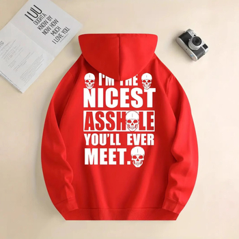 Флийсово худи с джоб кенгуру, принт с букви, полиестер 96%, свободна кройка