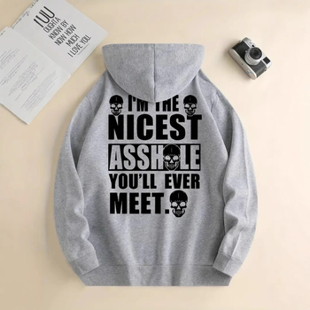 Флийсово худи с джоб кенгуру, принт с букви, полиестер 96%, свободна кройка