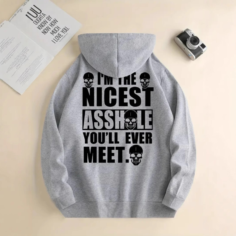 Hoodie od flisa s kapuljom, džep kengura, print s slovima (digitalni tisak), poliester 96%, široki kroj