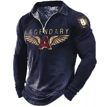 Polo krekls ar stāvošu apkakli, garas piedurknes, rāvējslēdzējs, 3D drukāts raksts, elpojošs poliesteris, plāns piegriezums, rudens sezonai.