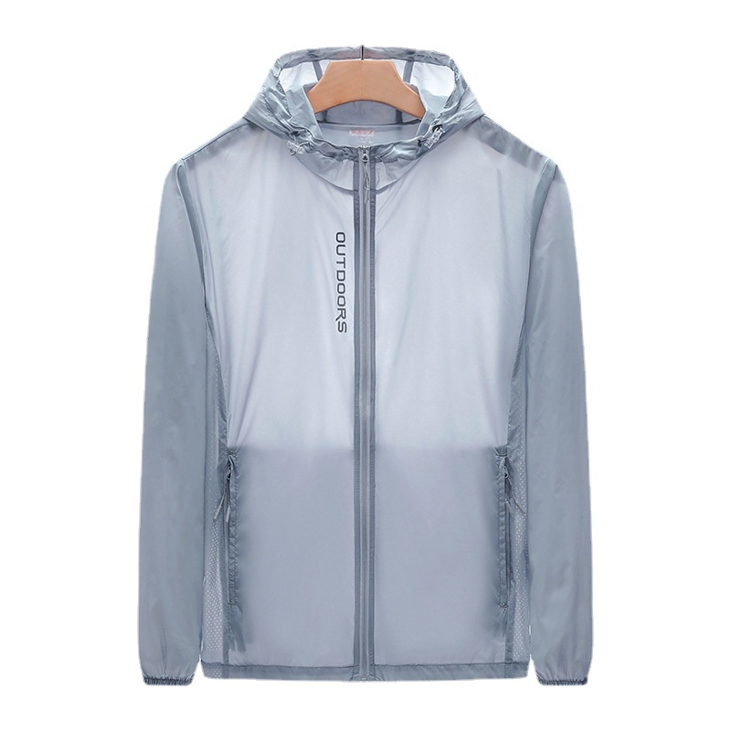 Unisex αδιάβροχο μπουφάν με κουκούλα από νάιλον, αναπνέει, γρήγορο στέγνωμα, SPF 35