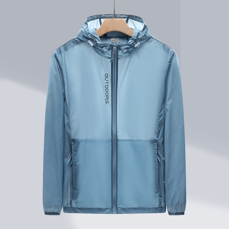 Unisex αδιάβροχο μπουφάν με κουκούλα από νάιλον, αναπνέει, γρήγορο στέγνωμα, SPF 35
