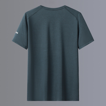 Αντρικό κοντομάνικο T-shirt για το καλοκαίρι — Ice Silk με γρήγορο στέγνωμα, διαπνεόμενο ύφασμα, ελεύθερη γραμμή, λαιμός τύπου crewneck