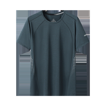 Αντρικό κοντομάνικο T-shirt για το καλοκαίρι — Ice Silk με γρήγορο στέγνωμα, διαπνεόμενο ύφασμα, ελεύθερη γραμμή, λαιμός τύπου crewneck