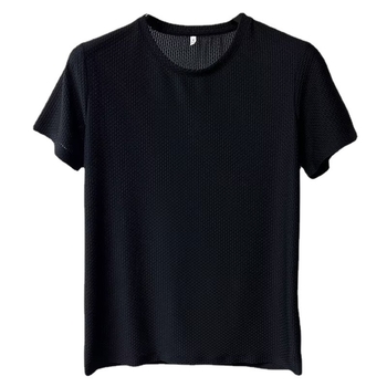 Ανδρική μπλούζα T‑shirt σε κορεατικό στυλ, χαλαρή γραμμή, λαιμό crewneck, κοντά μανίκια, πολυεστερ-βαμβάκι (81–90%)