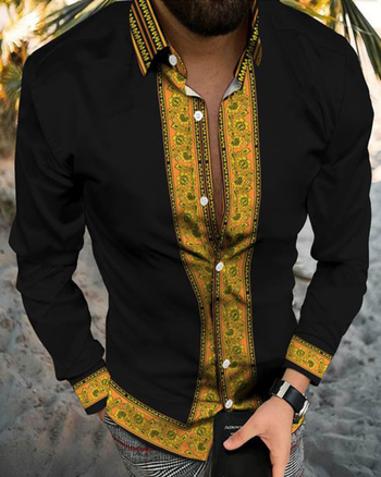 Ilgomis rankovėmis marškiniai dryžių raštu, poliesterio pluoštas, drėgmės surinkimas, laisvas kirpimas, apykaklė su lapeliu