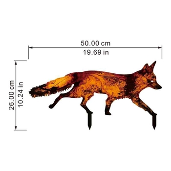 Μεταλλικό εξωτερικό διακοσμητικό με αλεπού σε σιλουέτα, διακόσμηση κήπου, μοντέρνο μινιμαλιστικό στυλ