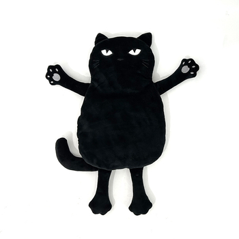 Βελουδίνης γάτουλά-́κούκλα για μικροκύματα με αρώμα λεβαντάς — αποσπώμενο, πλένεται καλύμμα; γέμισμα απο λινάροσπόρο, κεραμικά σφαιρίδια και λεβαντα; θερμαντικό μαξιλάρι για τα χέρια και την κοιλιά