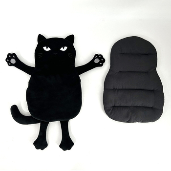 Βελουδίνης γάτουλά-́κούκλα για μικροκύματα με αρώμα λεβαντάς — αποσπώμενο, πλένεται καλύμμα; γέμισμα απο λινάροσπόρο, κεραμικά σφαιρίδια και λεβαντα; θερμαντικό μαξιλάρι για τα χέρια και την κοιλιά