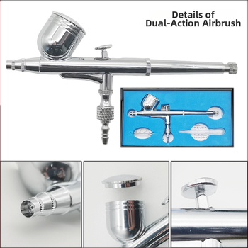 Аерограф за маникюр, меден корпус, професионален спрей-пистолет, максимално налягане 0,8, разстояние на пръскане 50–100, ширина на струята 30, работен диапазон 0,2–0,8