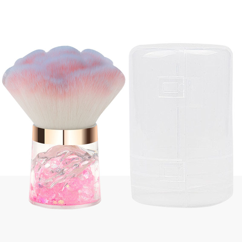 Πινέλο πούδρας με συνθετικές ίνες, πλαστική λαβή, φορητός σχεδιασμός, συσκευασία σε κουτί (Συνθετικές ίνες; Πλαστική λαβή; Φορητός σχεδιασμός; Συσκευασία σε κουτί)