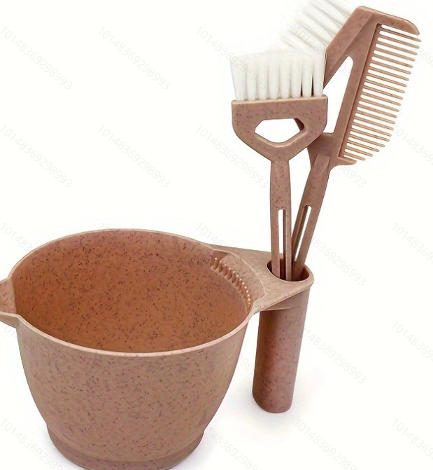 Σετ τριών τεμαχίων βαφής μαλλιών: μπολ βαφής, βούρτσα εφαρμογής λαδιού και σπαστήρας (Προέλευση: Κίνα; Χωρίς εισαγωγή; Καθολική χρήση)