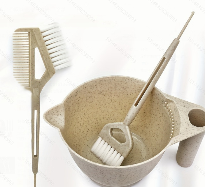 Σετ τριών τεμαχίων βαφής μαλλιών: μπολ βαφής, βούρτσα εφαρμογής λαδιού και σπαστήρας (Προέλευση: Κίνα; Χωρίς εισαγωγή; Καθολική χρήση)