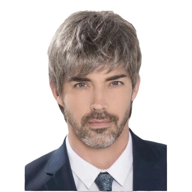 Мъжка перука, модел M1946, механизъм на изработка, високотемпературна нишка, къса прическа