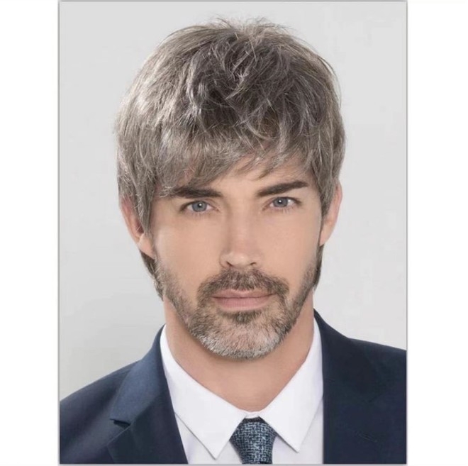 Мъжка перука, модел M1946, механизъм на изработка, високотемпературна нишка, къса прическа