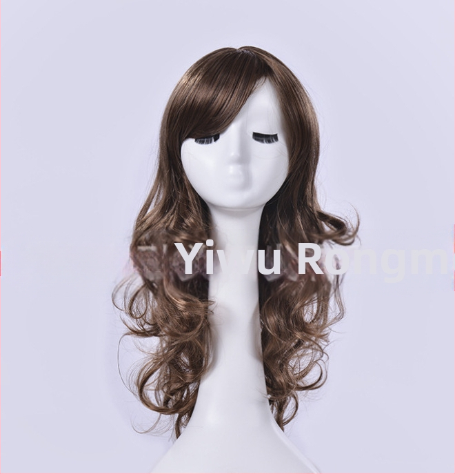 Gradienta pabeigtā parūka, garas cirtas ar sānu bangs, augstas temperatūras šķiedra, iespējams krāsot, eksotisks stils