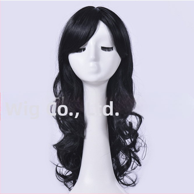 Gradienta pabeigtā parūka, garas cirtas ar sānu bangs, augstas temperatūras šķiedra, iespējams krāsot, eksotisks stils