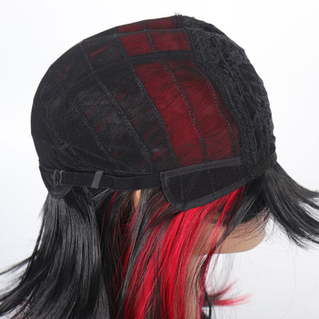 Перука за жени, боб с чело, къса права коса, боБо кичури, модел DM84, термоустойчиви нишки, може да се боядисва