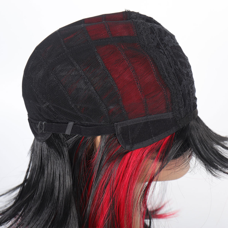 Перука за жени, боб с чело, къса права коса, боБо кичури, модел DM84, термоустойчиви нишки, може да се боядисва