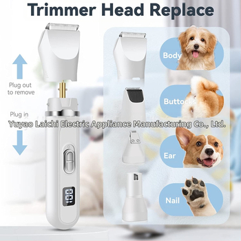 Ηλεκτρικός κοπτήρας για κατοικίδια με οθόνη LCD, τετρα-σε-ένα εργαλείο περιποίησης, πλαστικό περίβλημα, για σκύλους