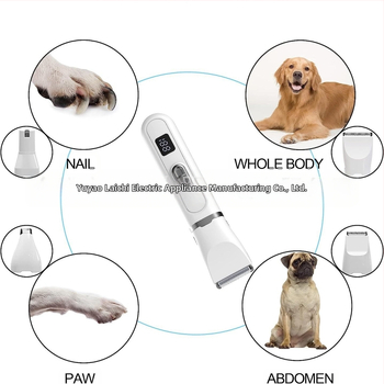 Ηλεκτρικός κοπτήρας για κατοικίδια με οθόνη LCD, τετρα-σε-ένα εργαλείο περιποίησης, πλαστικό περίβλημα, για σκύλους