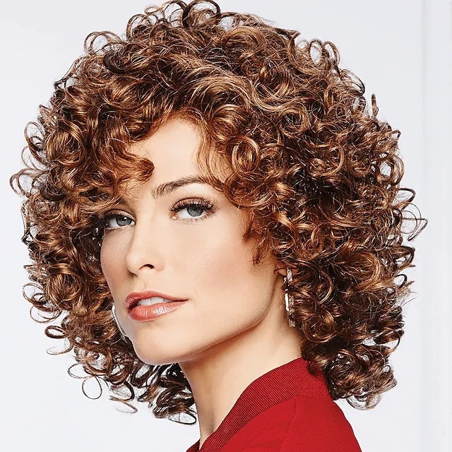 Перука с къса къдрава коса • африкански малки къдрици • модел 0014 • Exotic стил • високотемпературни нишки • може да се боядисва • дълги бретончета