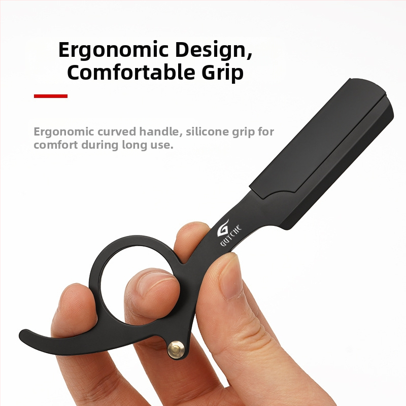 Fanru ръчен бръснач от неръждаема стомана, винтидж стил, двустранно острие с държач за лезвия