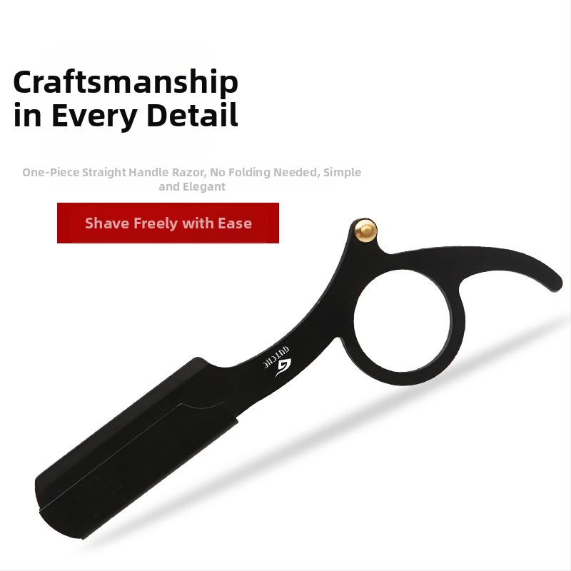 Fanru ръчен бръснач от неръждаема стомана, винтидж стил, двустранно острие с държач за лезвия