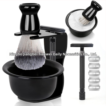 Σετ ξυρίσματος TIANWEI: μπολ αφρού, βούρτσα ξυρίσματος, θήκη για λεπίδες, σαπούνι/κρέμα ξυρίσματος και σετ λεπίδων; 50 σετ ανά κουτί