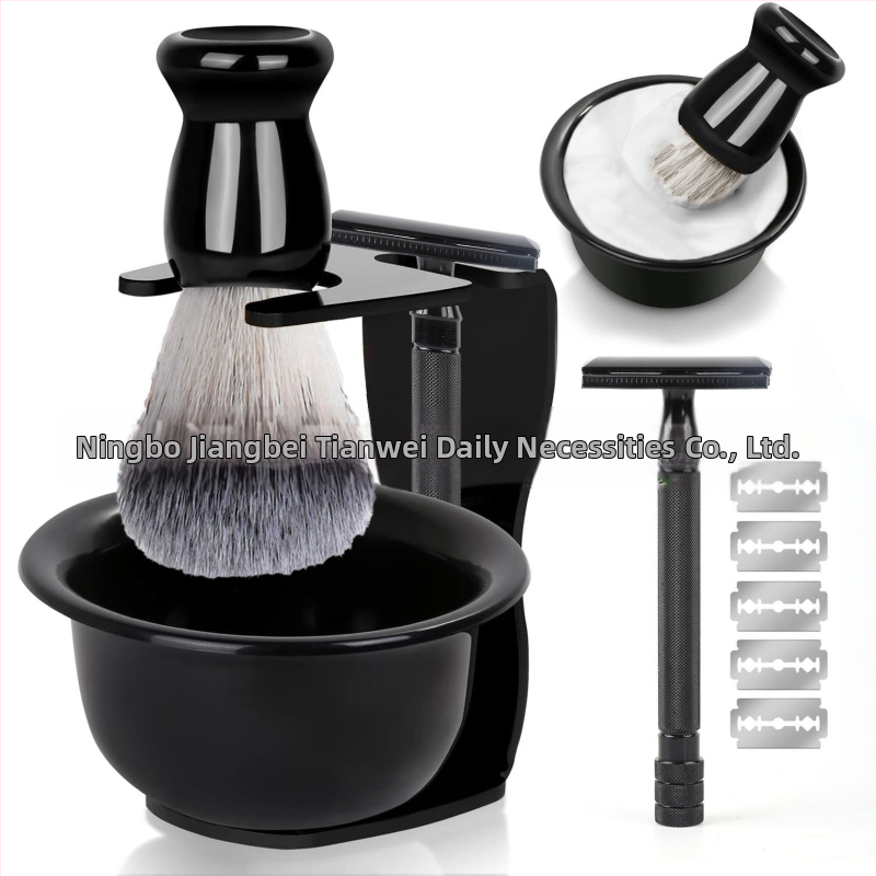 Σετ ξυρίσματος TIANWEI: μπολ αφρού, βούρτσα ξυρίσματος, θήκη για λεπίδες, σαπούνι/κρέμα ξυρίσματος και σετ λεπίδων; 50 σετ ανά κουτί