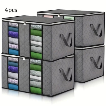 Кубична кутия за съхранение от нетъкан текстил с прозорец и дръжка, сгъваема, многофункционална за спалня