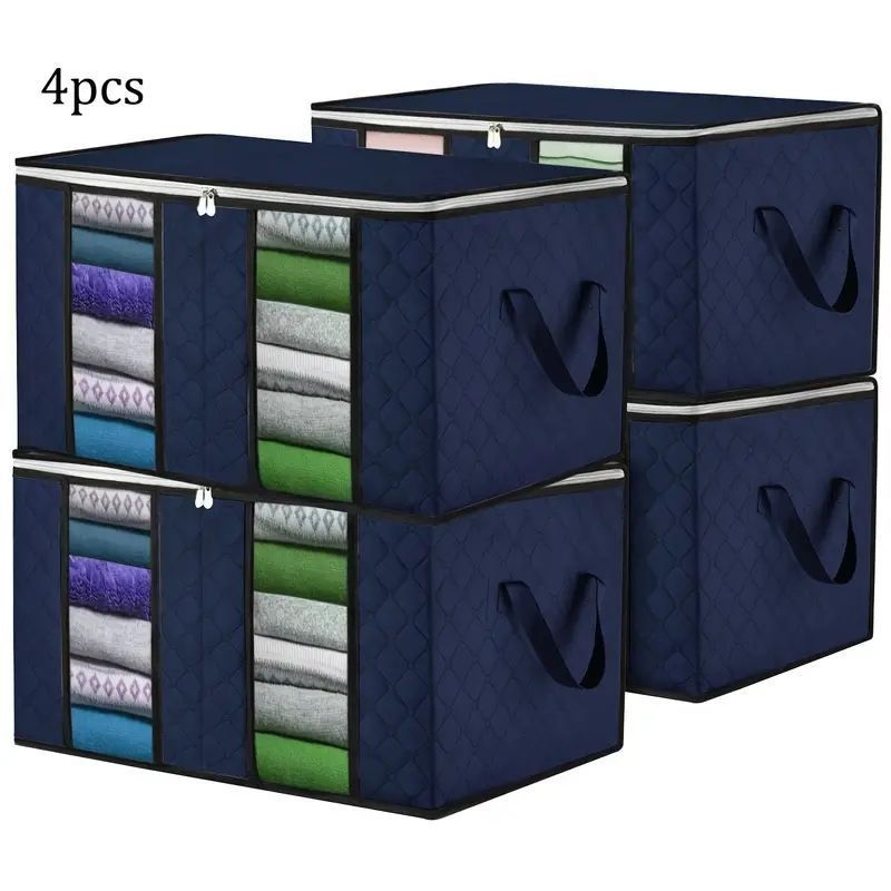 Кубична кутия за съхранение от нетъкан текстил с прозорец и дръжка, сгъваема, многофункционална за спалня