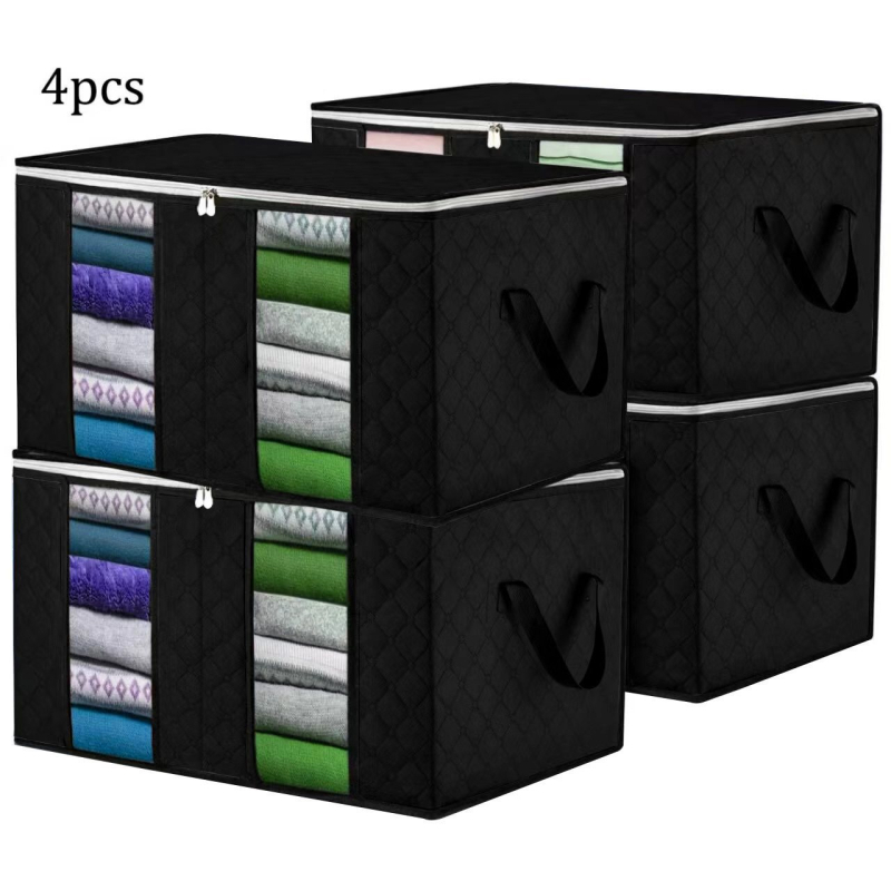 Кубична кутия за съхранение от нетъкан текстил с прозорец и дръжка, сгъваема, многофункционална за спалня