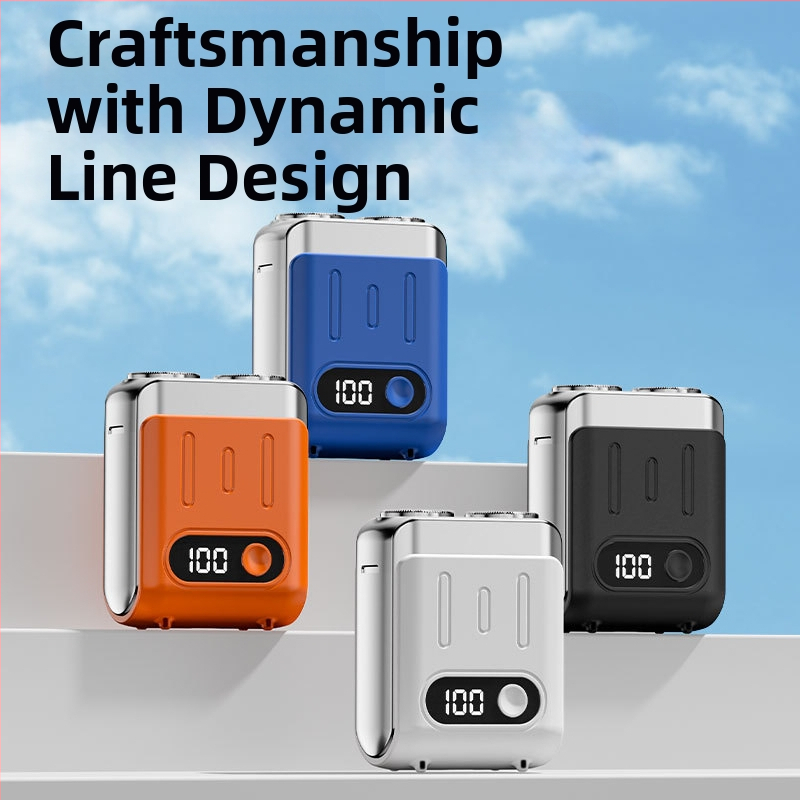 Електрическа самобръсначка с LED дисплей, плаваща ротираща глава с две лезви, вградена презареждаща батерия 300–500 mAh, до 60 минути работа, сменяеми и миещи се лезви