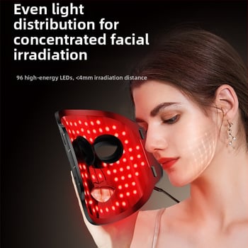 LED sejas maska fototerapijai un ādas jaunināšanai, pārnēsājams mājas lietošanai ierīce, bez iebūvētā akumulatora, IPX0