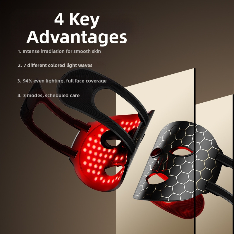 LED veido kaukė odos jaunimui, nešiojamas namų naudojimo prietaisas, be įkraunamos baterijos, IPX0
