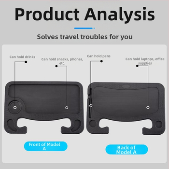 Βάση αυτοκινήτου για φορητό υπολογιστή και δίσκο τραπεζαρίας — ABS, Μοντέλο 3610, Μάρκα Qunchi, Εκτυπωμένο Λογότυπο, Αδειοδοτούμενη Ιδιωτική Ετικέτα