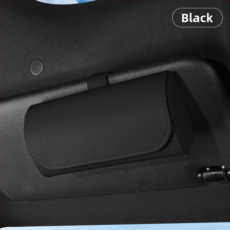 Θήκη γυαλιών αυτοκινήτου από PU δέρμα με σύνδεση στον ήλιο του αυτοκινήτου – αποθήκευση γυαλιών, εισιτηρίων και καρτών, διπλής χρήσης αυτοκίνητο και σπίτι, παραμετροποιείται