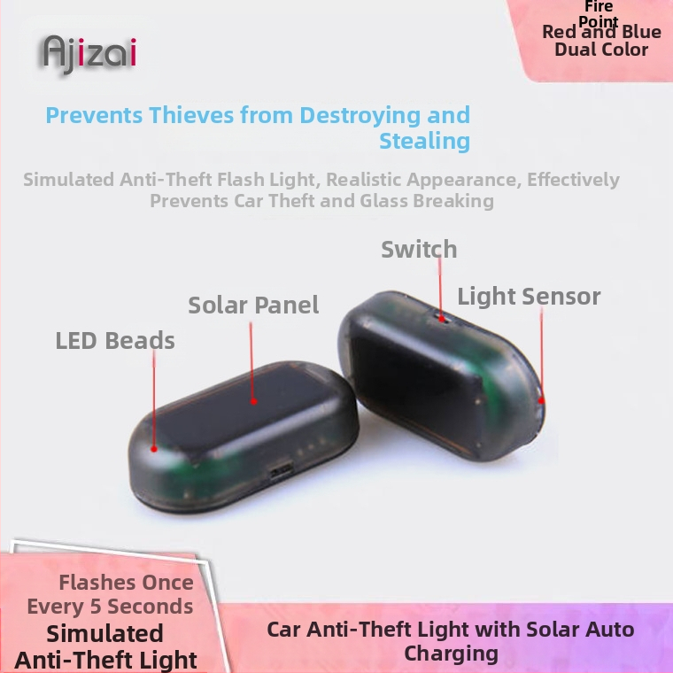 Ajizi автомобилна LED безжична предупредителна светлина, ABS корпус, модел 172, универсална съвместимост
