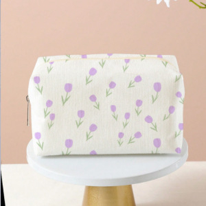 Осмоъгълна козметична чанта за грим, ултра мека материя, геометричен модел и подплата от полиестер, дишаща и ултра лека конструкция (ултра мека материя; геометричен модел; подплата от полиестер; дишаща; ултра лека)