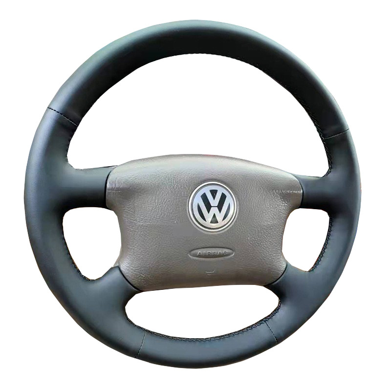 Δερμάτινο κάλυμμα τιμονιού για Volkswagen Passat B5 (02-03-05) και Bora, χειροποίητα ραμμένο, πλήρες κάλυμμα