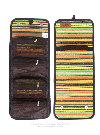 Ταξιδιωτική φορητή τσάντα για καλλυντικά και είδη υγιεινής, νάιλον + δίχτυ, πολυλειτουργικός οργανωτής για εσώρουχα και μακιγιάζ, μοντέρνο μινιμαλιστικό στυλ