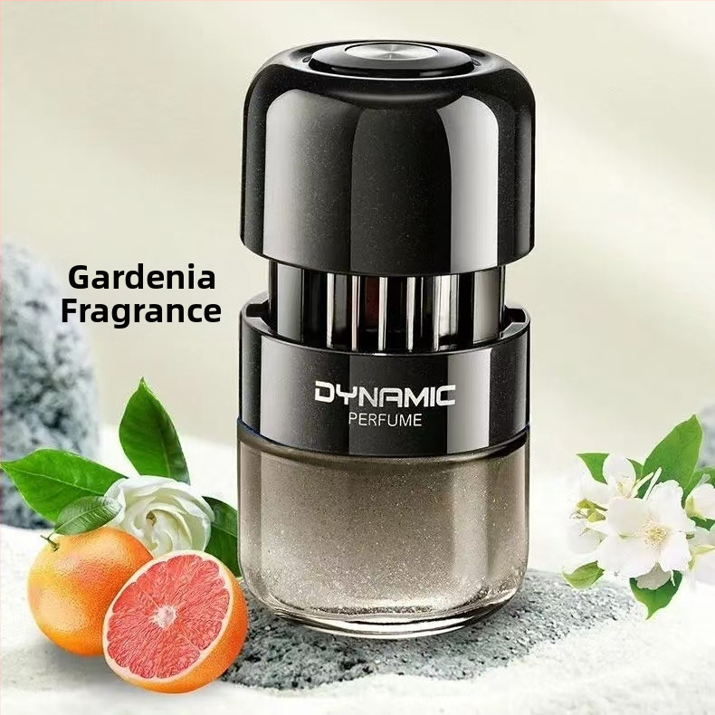 Autós aromaterápiás diffúzor üveg parfüm tartóval, Gardenia illat, szagtalanítás és formaldehid eltávolítás, üléshez rögzíthető telepítés