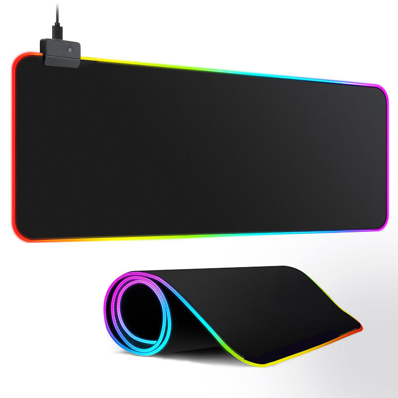 eSports LED šviesus didelės dydžio pelės kilimėlis, natūralus guma + audinys, vienpusis, šilumos perdavimas, pelės kilimėlis su skaičiuotuvu, pritaikomas